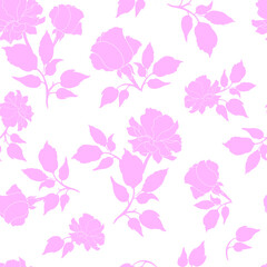 Pink Roses Seamless Pattern Background