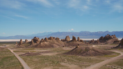 Trona Pinnacles Aerial Rock Landscapes, California