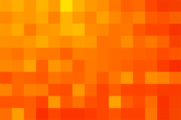 Abstract pixel orange background. Gold geometric texture from squares. Vector illustration