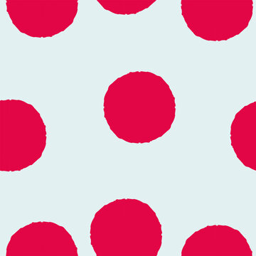 Red dots on light background, spots and doodles, seamless pattern, vector