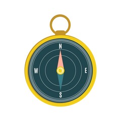 compass isolated on white background. vector flat illustration. Navigation equipment with a wind rose. Vector science compass icon. 