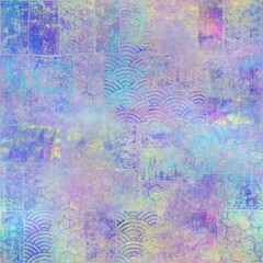 Fototapeta premium Seamless iridescent rainbow light pattern for print. High quality illustration. Swirly mix of pastel colors resembling holographic foil. Fantasy spectrum mermaid fantastical pattern for print.