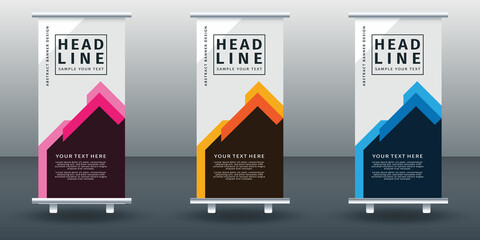 Roll up banner set design template. Vector illustration