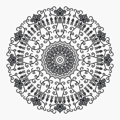Circular vector black and white pattern