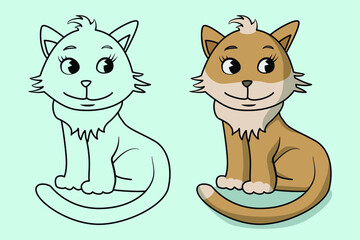Vector drawing of a kitten in cartoon style
