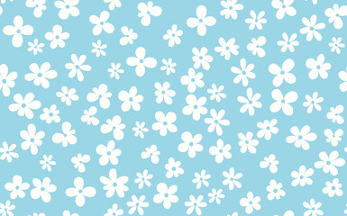 Floral seamless with hand drawn color flowers. Cute summer background. Modern floral compositions. Fashion vector stock illustration for wallpaper, posters, card, fabric, textile