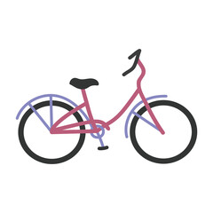 Fototapeta premium Vector illustration of colorful bike or bicycle with pink, blue and black elements