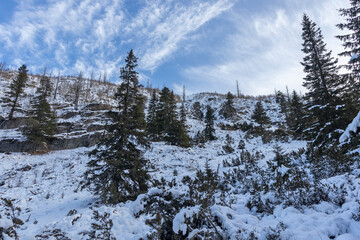 Winter landscape of Rila Mountain near Malyovitsa peak, Bulgaria
