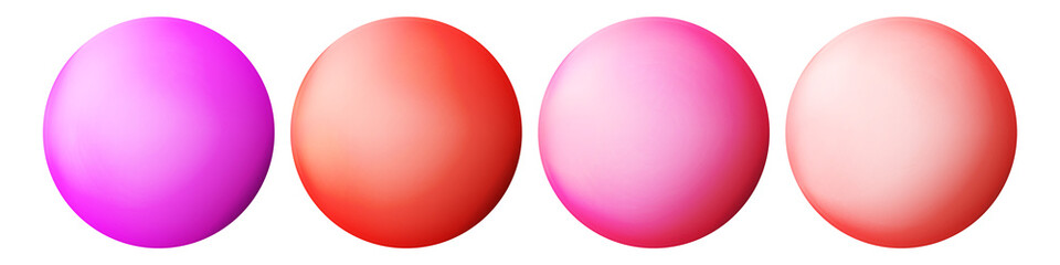 Set with glass colorful balls. Glossy realistic ball, 3D abstract vector illustration highlighted on a white background. Big metal bubble with shadow