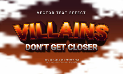 Villains don't get closer editable text style effect with criminal agent theme