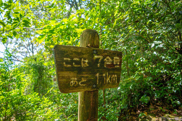 鹿児島県指宿市の開聞岳を登山している風景 A view of climbing Mt. Kaimon in Ibusuki City, Kagoshima Prefecture, Japan.