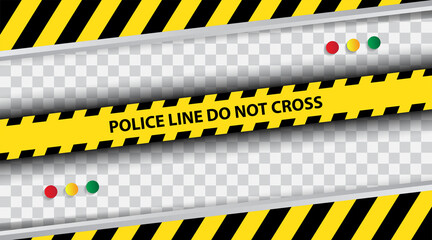 Vector Illustration of a Police Line Tape Design Background Border on black color