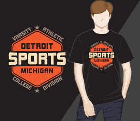 Detroit sport modern typography t-shirt design