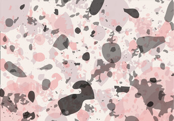 Terrazzo modern abstract template. Pink and grey