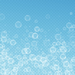 Fototapeta na wymiar Random soap bubbles abstract background. Blowing b
