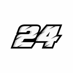 Racing number 24 logo on white background