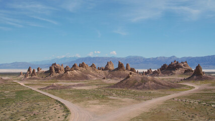 Trona Pinnacles Aerial Rock Landscapes, California