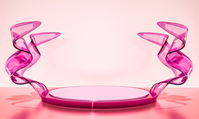 Scene with podium for presentation in minimal style, 3d render abstract background design