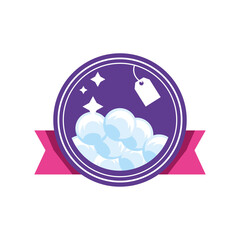 laundry bubbles and tag