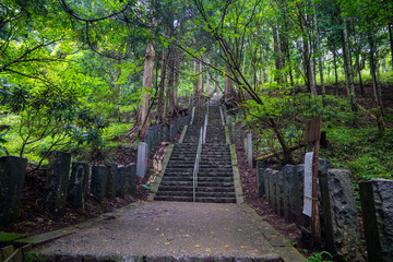 Fototapeta premium 栃木県日光市の男体山に登山している風景 A view of climbing Mt. Ottai in Nikko City, Tochigi Prefecture. 