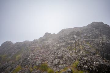 栃木県日光市の男体山に登山している風景  A view of climbing Mt. Ottai in Nikko City, Tochigi Prefecture. 