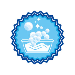 laundry basin with soap suds