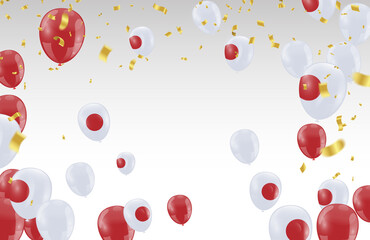 Japan Independence Day poster. Patriotic holiday.Japan balloons