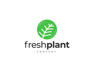 Abstarct circle fresh leaf green logo