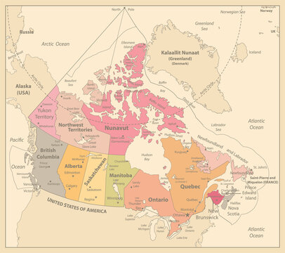 Canada Map Vintage Map