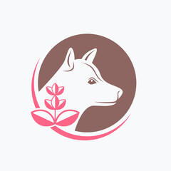 illustration of turmeric flower and dog