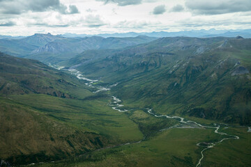 A stream flowing in the summer time in Gates of the Arctic National Park (Alaska), the least...