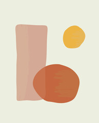 Wall art abstract vector illustration. Floral and Foliage line art drawing.  Abstract Plant Art design for print, cover, wallpaper, Minimal and natural wall art. Abstract shape.