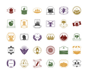 fresh produce icon set