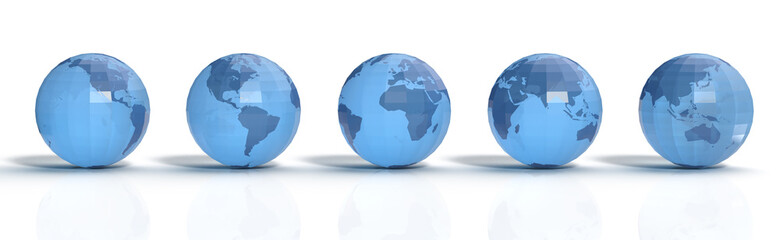 地球儀のタイムゾーンの3Dモデル