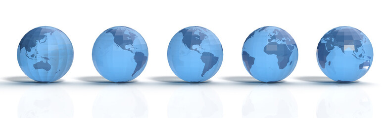 地球儀のタイムゾーンの3Dモデル