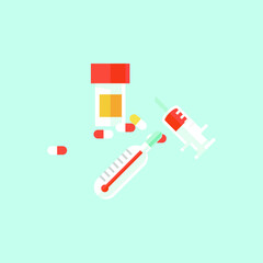 pills and injections illustration