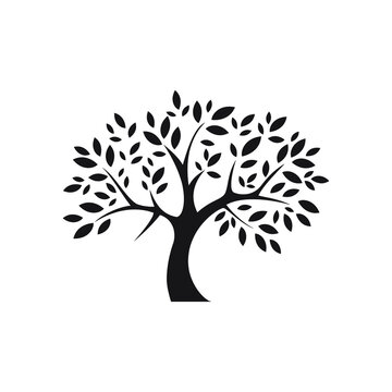 Tree with leaves for logo company