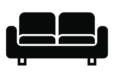シンプルなソファのアイコン/白背景