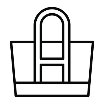 recommend clip art: シンプルなエコバッグの線画アイコン