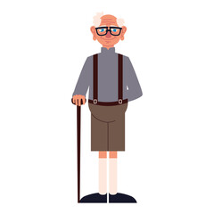 grandpa with walk cane