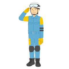 警察官の女性　：　広域緊急援助隊