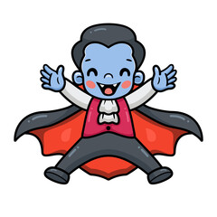 Cute little boy dracula cartoon posing
