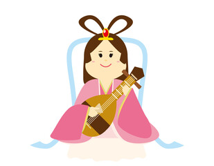 可愛い弁財天のベクターイラスト