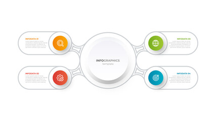 Data visualization business infographic template with 4 options, steps. Vector illustration.