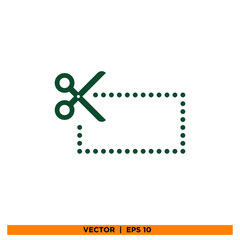 Icon vector graphic of cut here, asset