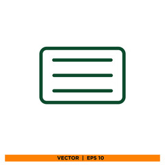 Icon vector graphic of line card 