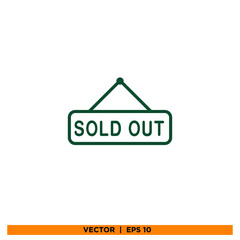 Icon vector graphic of sold out 