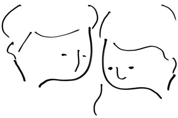カップルの似顔絵
