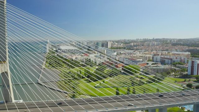 VIew of Vasco da Gama Bridge
Parques da Na&ccedil;&otilde;es, Lisbon, Portugal
