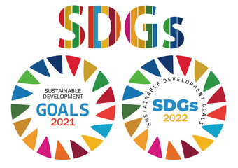 SDGs　文字デザイン　カラフルなロゴ
